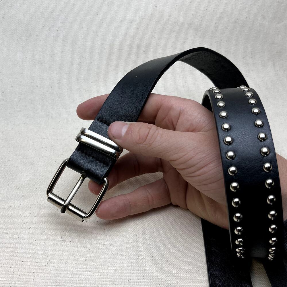 vintage style black american western studded design belt